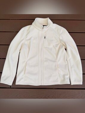 Cream Full-Zip Ribbed Jacket